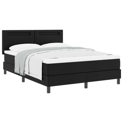 Letto a molle con materasso Nero 140 x 200 cm Pelle sintetica | homemem39