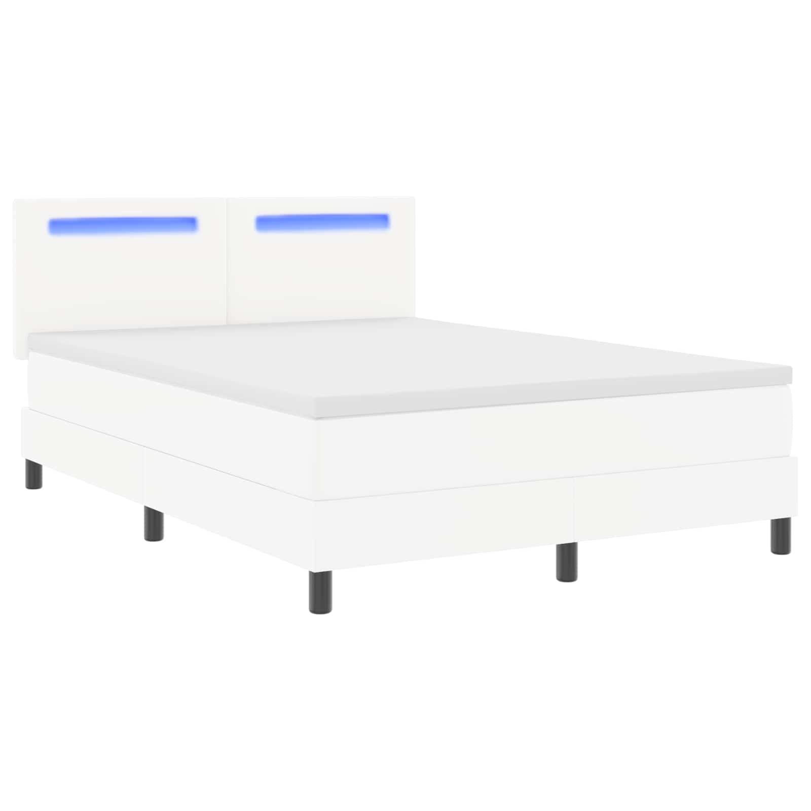 Letto a molle con materasso Bianco 160 x 200 cm Pelle sintetica | homemem39