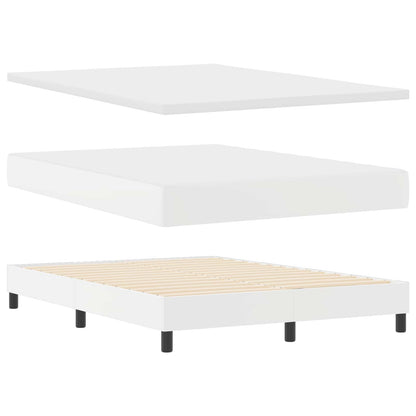 Letto a molle con materasso Bianco 160 x 200 cm Pelle sintetica | homemem39