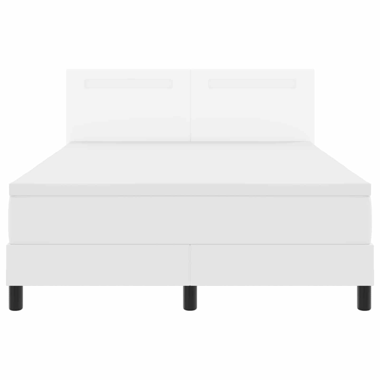 Letto a molle con materasso Bianco 160 x 200 cm Pelle sintetica | homemem39