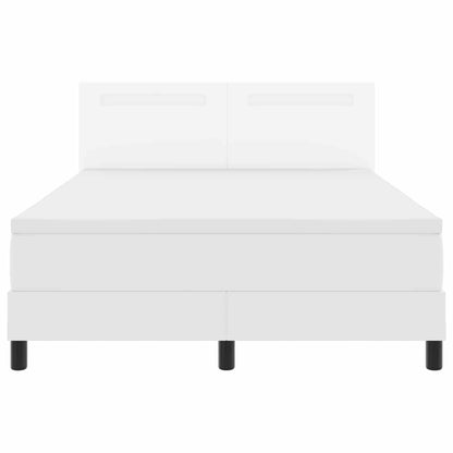 Letto a molle con materasso Bianco 160 x 200 cm Pelle sintetica | homemem39