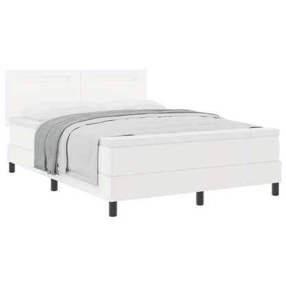 Letto a molle con materasso Bianco 160 x 200 cm Pelle sintetica | homemem39