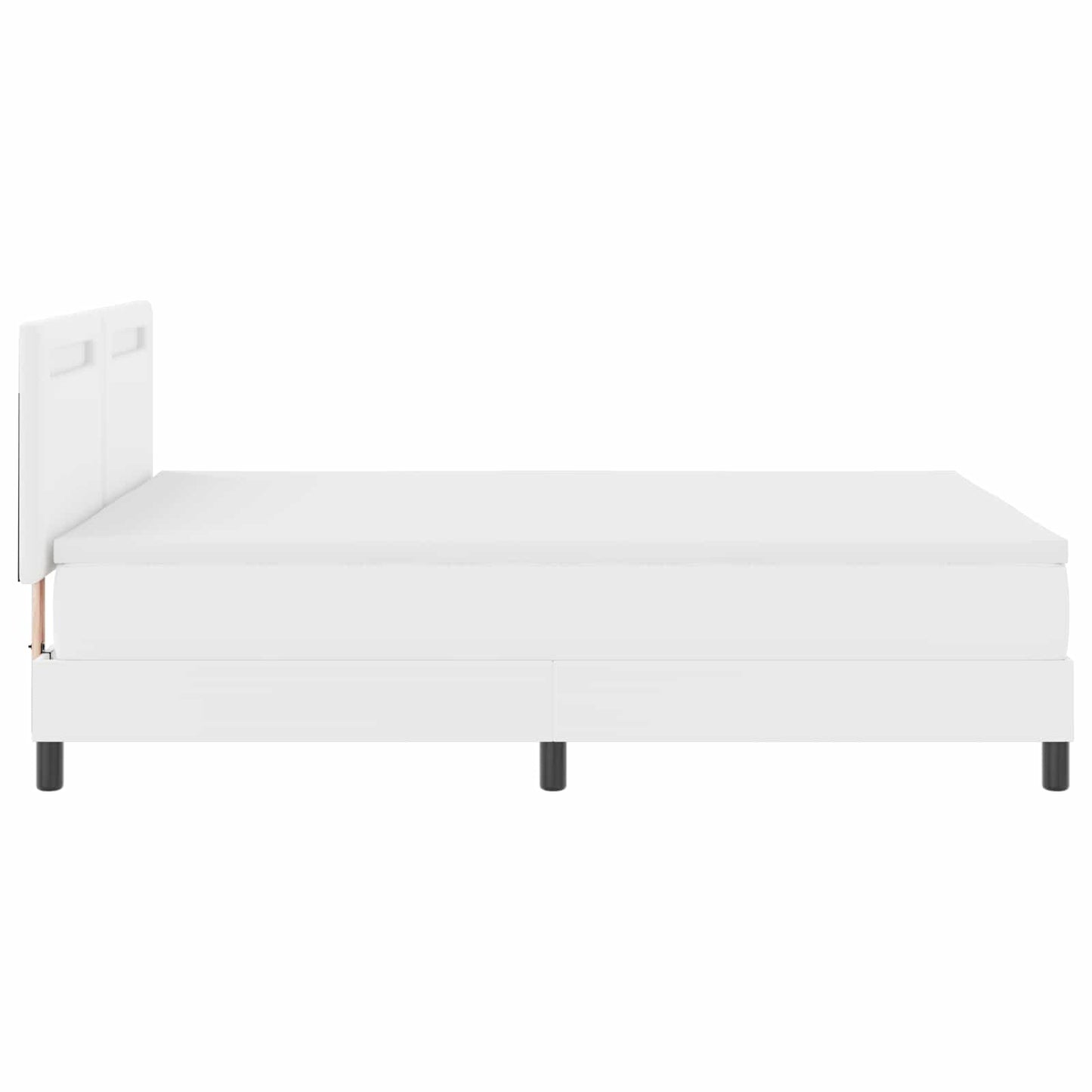 Letto a molle con materasso Bianco 160 x 200 cm Pelle sintetica | homemem39