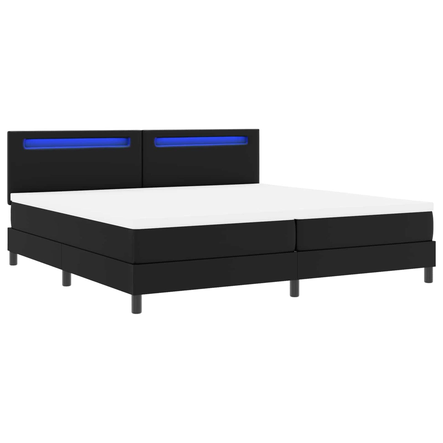 Letto a molle con materasso Nero 200 x 200 cm Pelle sintetica | homemem39