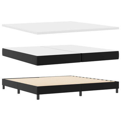 Letto a molle con materasso Nero 200 x 200 cm Pelle sintetica | homemem39