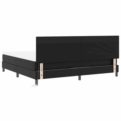Letto a molle con materasso Nero 200 x 200 cm Pelle sintetica | homemem39