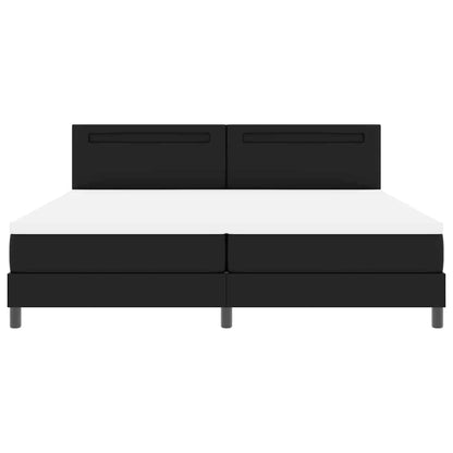 Letto a molle con materasso Nero 200 x 200 cm Pelle sintetica