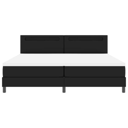Letto a molle con materasso Nero 200 x 200 cm Pelle sintetica | homemem39