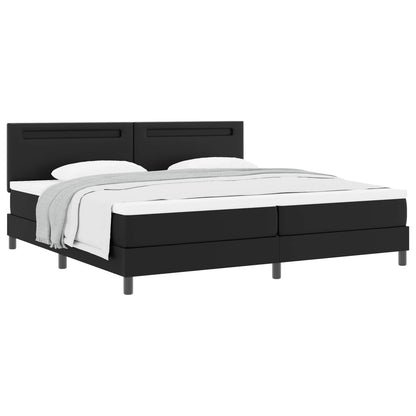 Letto a molle con materasso Nero 200 x 200 cm Pelle sintetica | homemem39