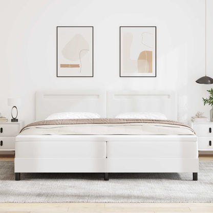Letto a molle con materasso Bianco 200 x 200 cm Pelle sintetica | homemem39