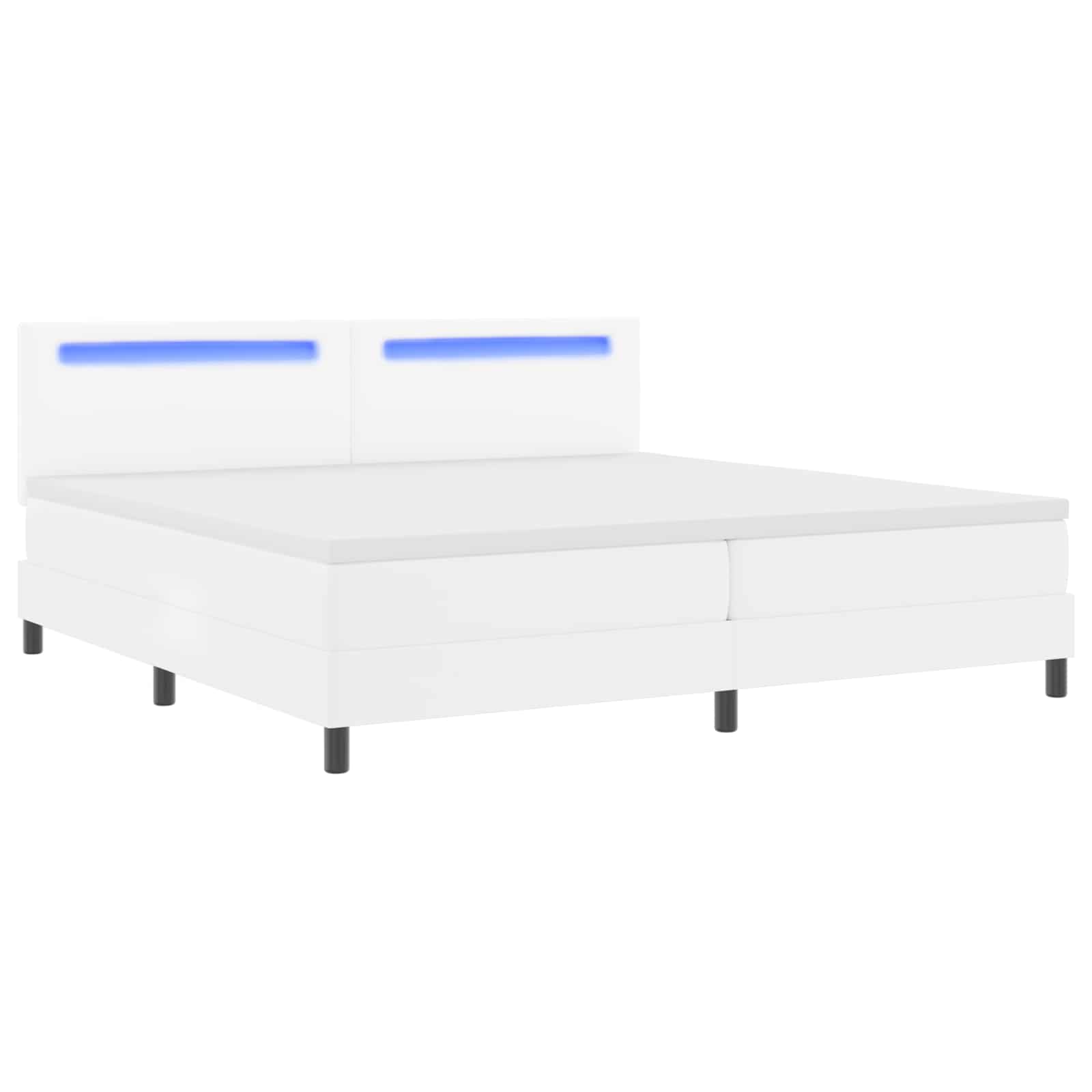 Letto a molle con materasso Bianco 200 x 200 cm Pelle sintetica | homemem39
