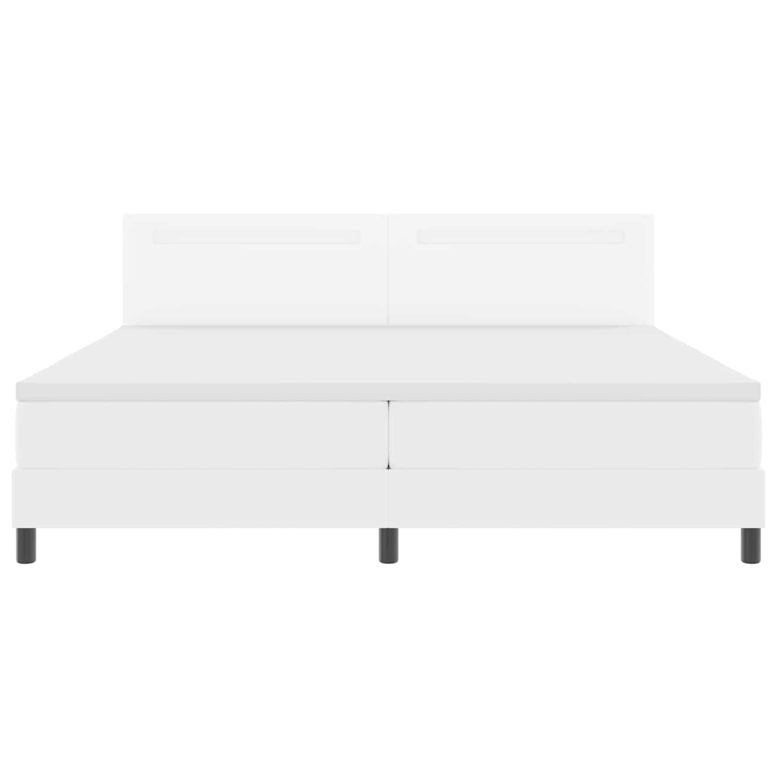 Letto a molle con materasso Bianco 200 x 200 cm Pelle sintetica | homemem39
