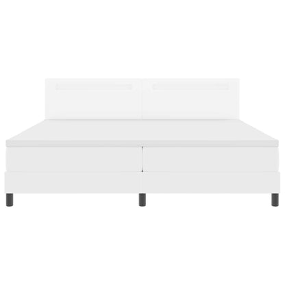 Letto a molle con materasso Bianco 200 x 200 cm Pelle sintetica | homemem39