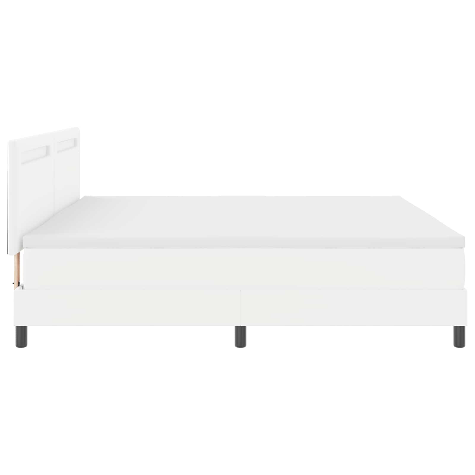 Letto a molle con materasso Bianco 200 x 200 cm Pelle sintetica | homemem39