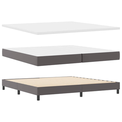 Letto a molle con materasso Grigio 200 x 200 cm Pelle sintetica | homemem39