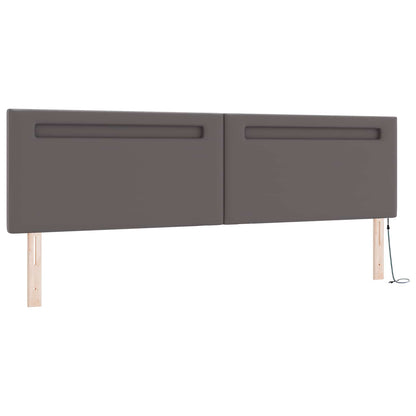 Letto a molle con materasso Grigio 200 x 200 cm Pelle sintetica | homemem39