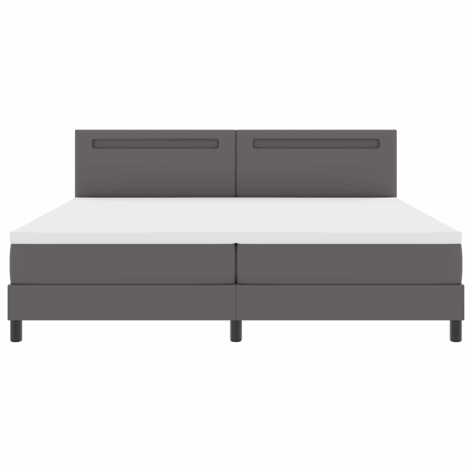 Letto a molle con materasso Grigio 200 x 200 cm Pelle sintetica | homemem39