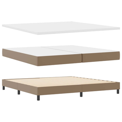 Letto a molle con led Cappuccino 200 x 200 cm Pelle sintetica | homemem39