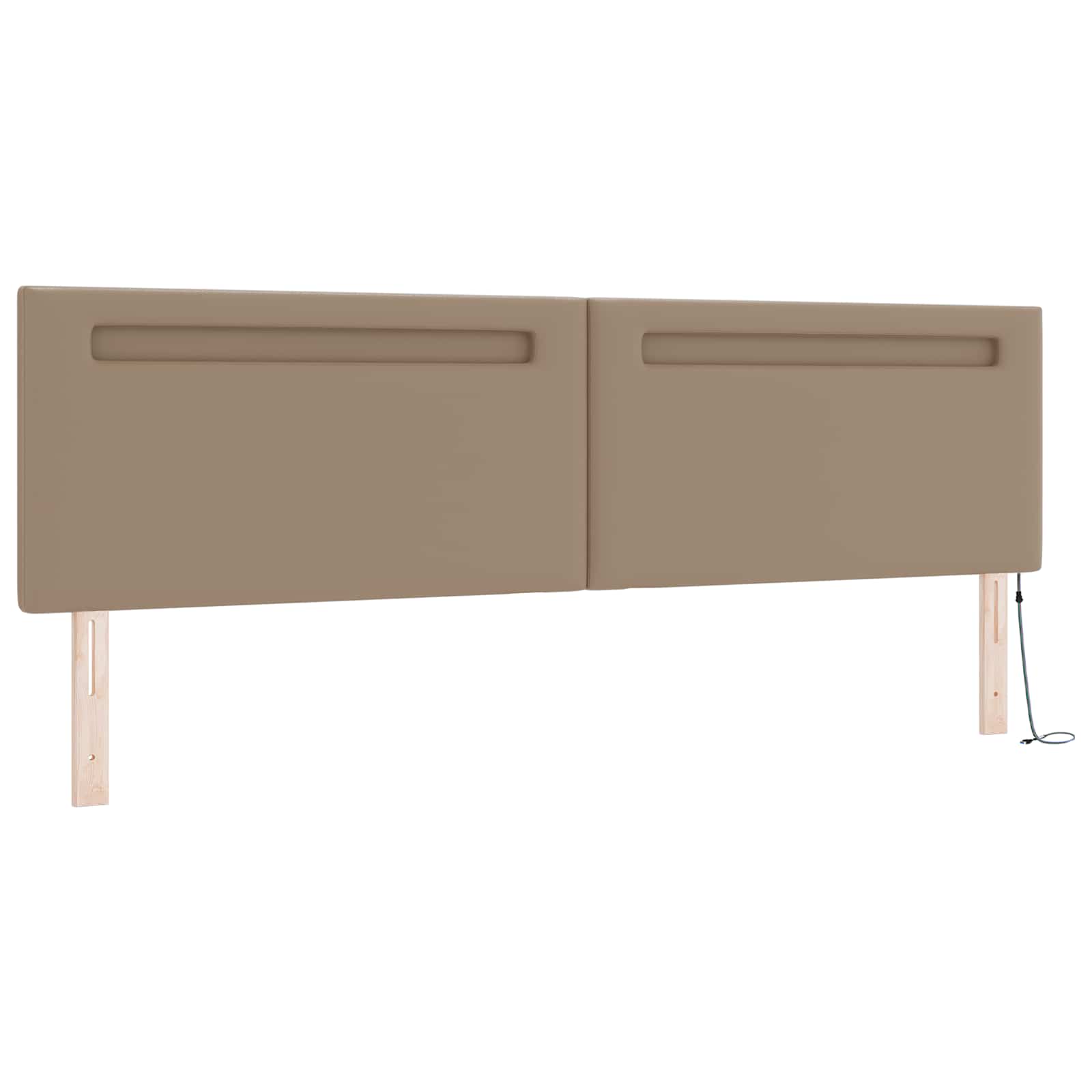 Letto a molle con led Cappuccino 200 x 200 cm Pelle sintetica | homemem39