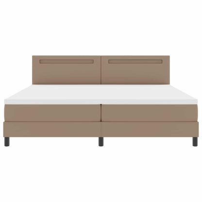 Letto a molle con led Cappuccino 200 x 200 cm Pelle sintetica | homemem39