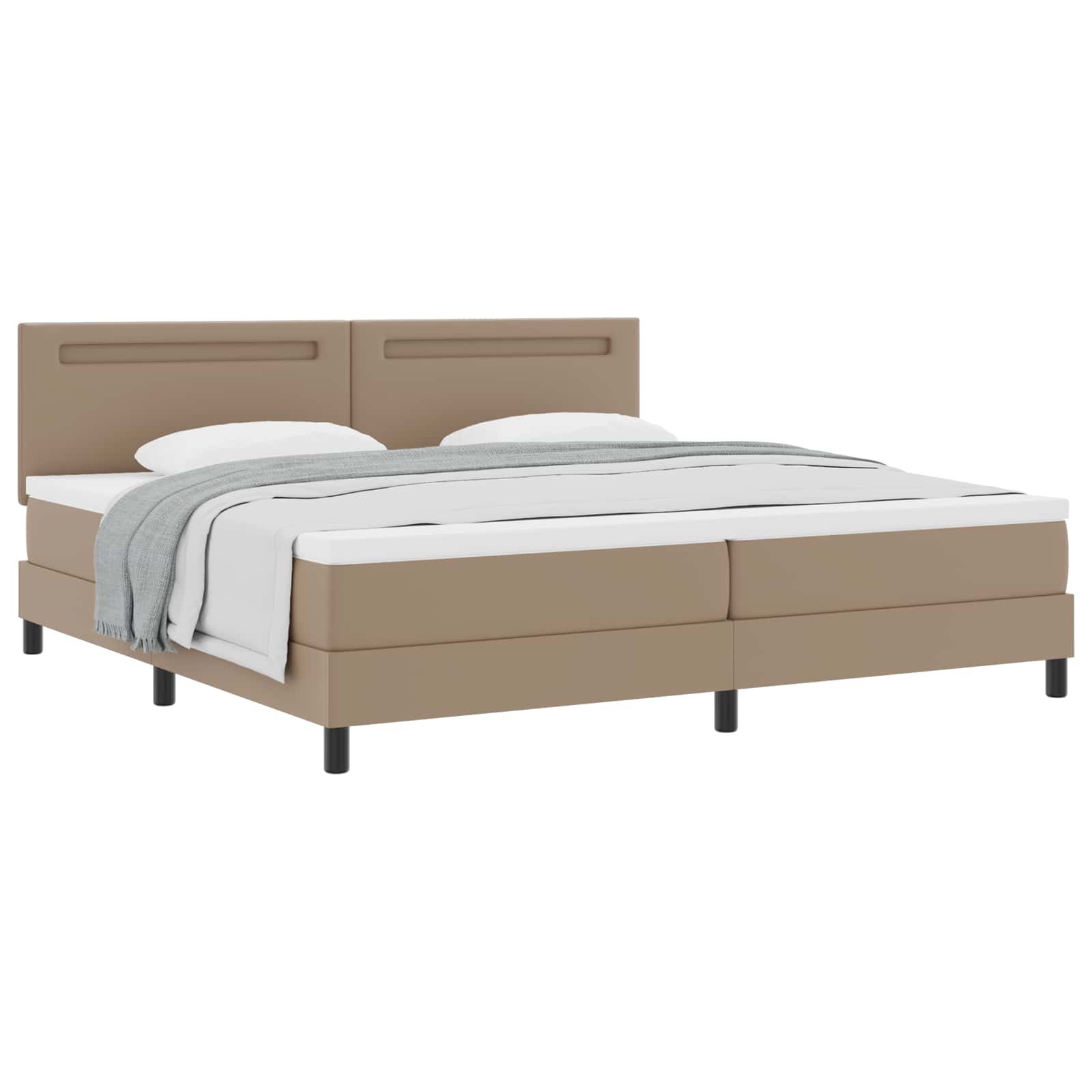 Letto a molle con led Cappuccino 200 x 200 cm Pelle sintetica | homemem39