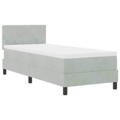 Letto a molle con materasso Grigio chiaro 80 x 200 cm Velluto | homemem39