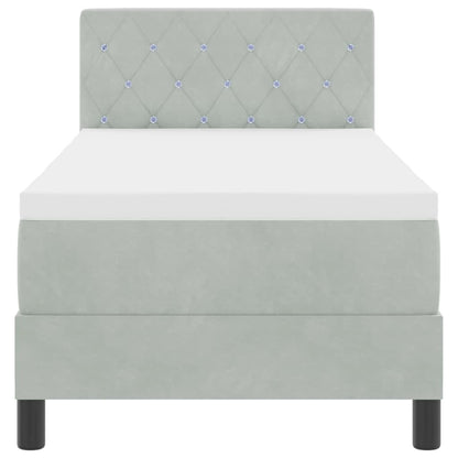 Letto a molle con materasso Grigio chiaro 80 x 200 cm Velluto | homemem39