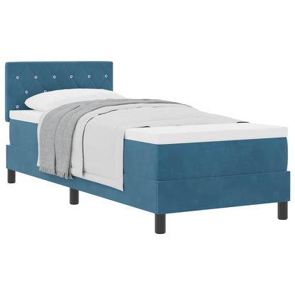 Letto a molle con materasso Blu Scuro 80 x 200 cm Velluto | homemem39