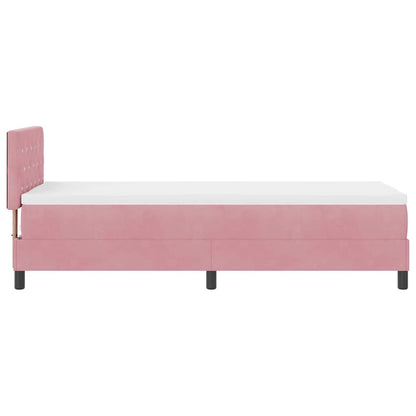 Letto a molle con materasso Rosa 80 x 200 cm Velluto | homemem39