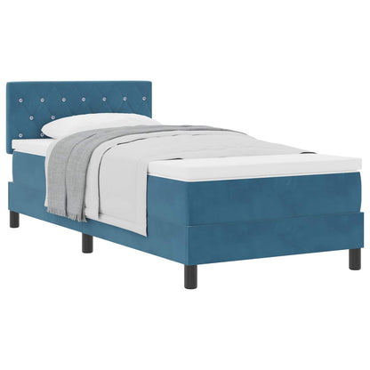 Letto a molle con materasso Blu Scuro 90 x 190 cm Velluto | homemem39