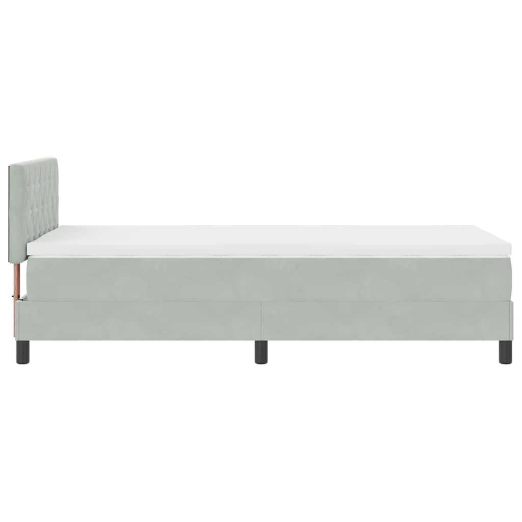 Letto a molle con materasso Grigio chiaro 90 x 200 cm Velluto | homemem39