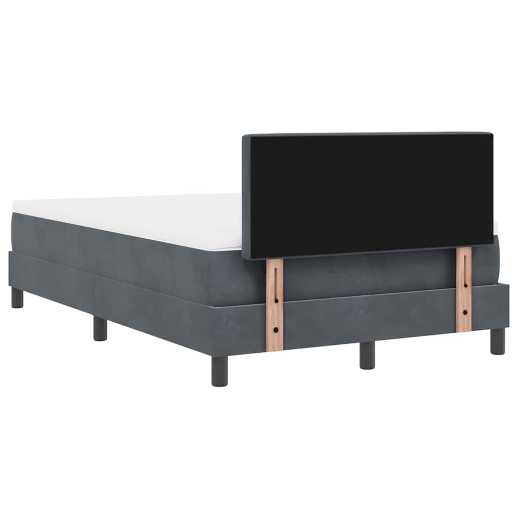 Letto a molle con materasso Grigio scuro 120 x 190 cm Velluto | homemem39