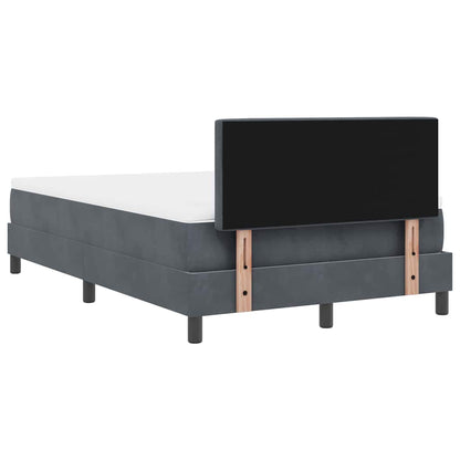 Letto a molle con materasso Grigio scuro 120 x 190 cm Velluto | homemem39