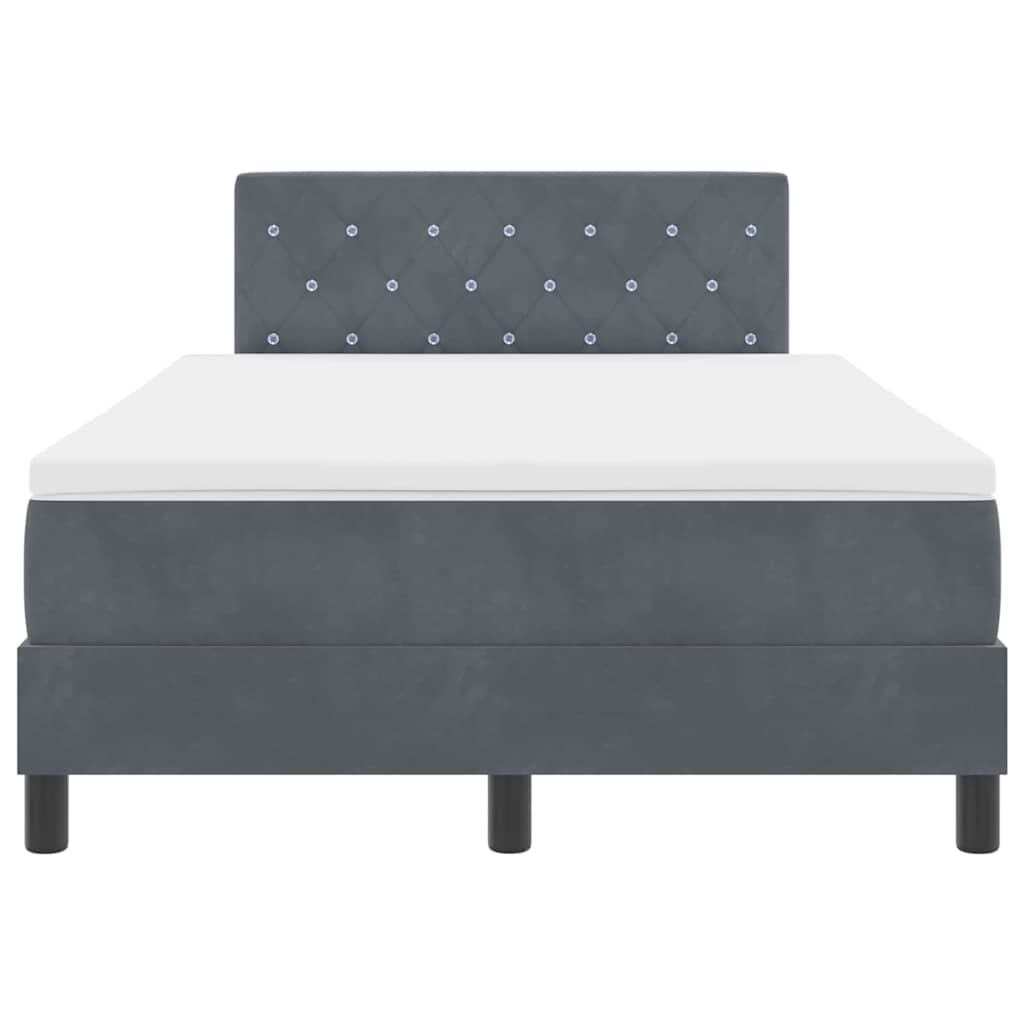 Letto a molle con materasso Grigio scuro 120 x 190 cm Velluto | homemem39