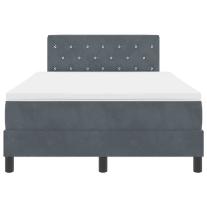 Letto a molle con materasso Grigio scuro 120 x 190 cm Velluto