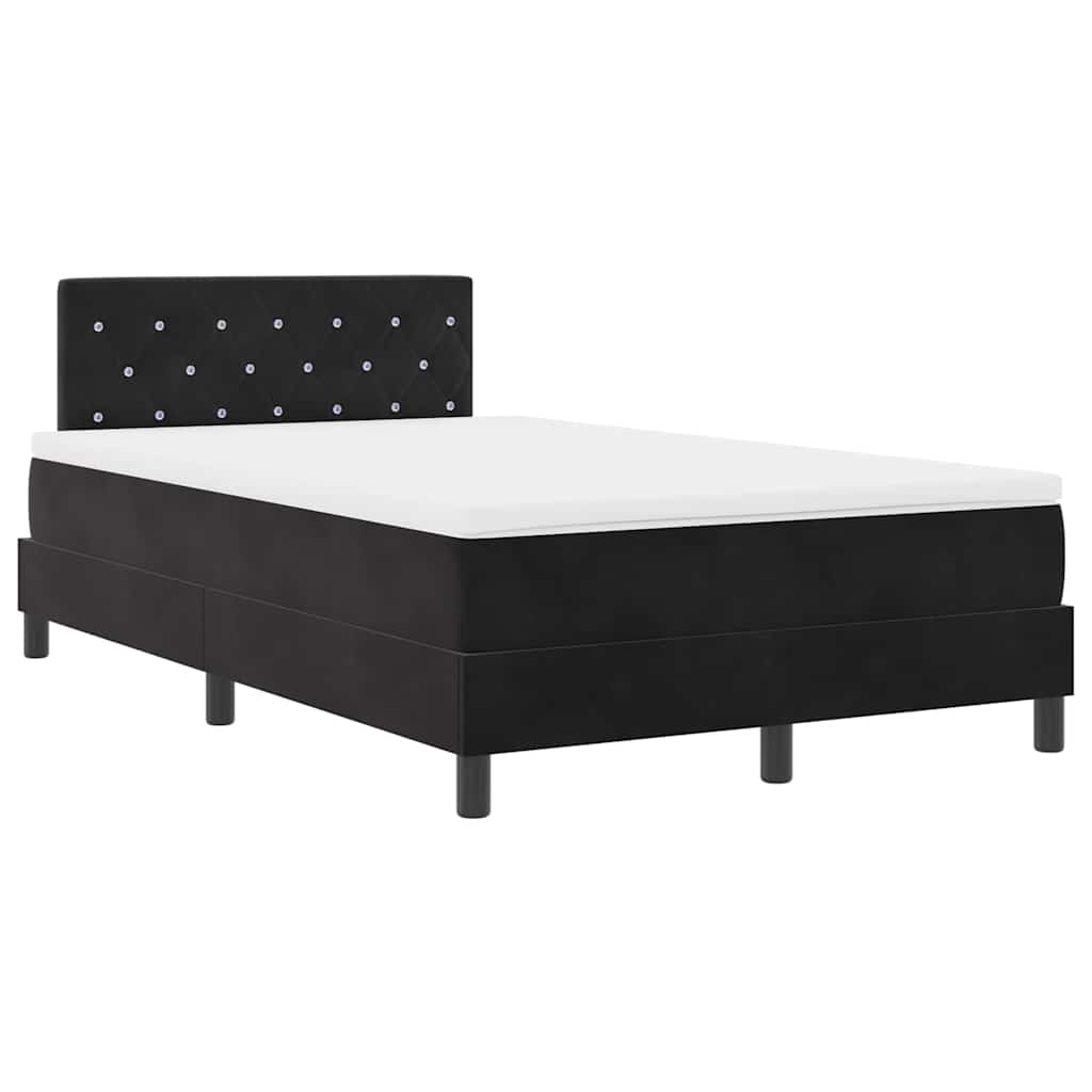 Letto a molle con materasso Nero 120 x 190 cm Velluto | homemem39