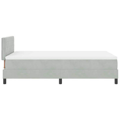 Letto a molle con materasso Grigio chiaro 120 x 200 cm Velluto | homemem39