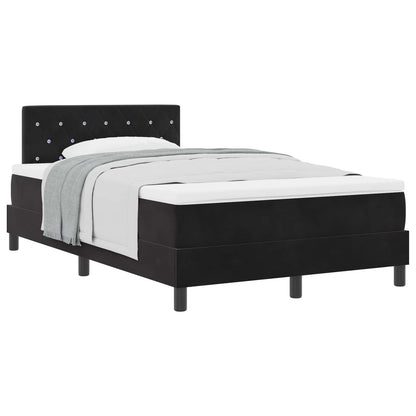 Letto a molle con materasso Nero 120 x 200 cm Velluto | homemem39