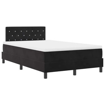 Letto a molle con materasso Nero 120 x 200 cm Velluto | homemem39