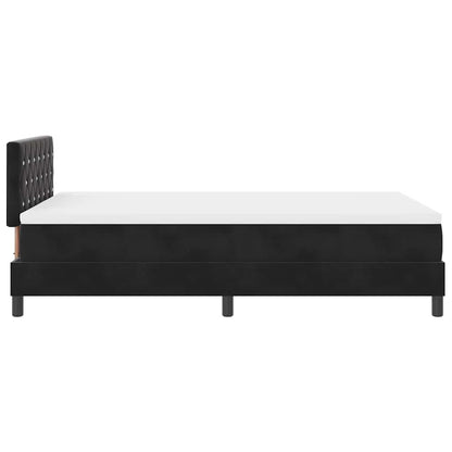 Letto a molle con materasso Nero 120 x 200 cm Velluto | homemem39