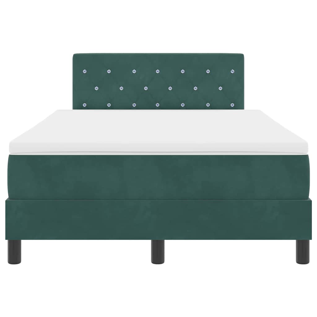 Letto a molle con materasso Verde Scuro 120 x 200 cm Velluto | homemem39