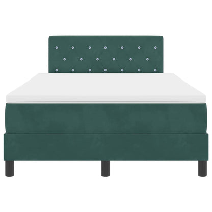 Letto a molle con materasso Verde Scuro 120 x 200 cm Velluto | homemem39
