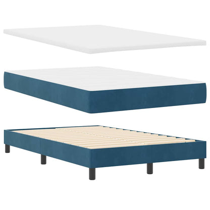 Letto a molle con materasso Blu Scuro 120 x 200 cm Velluto | homemem39