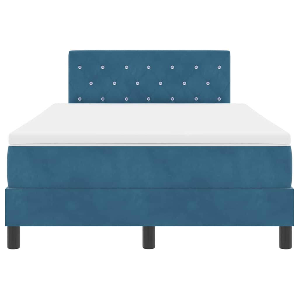 Letto a molle con materasso Blu Scuro 120 x 200 cm Velluto | homemem39
