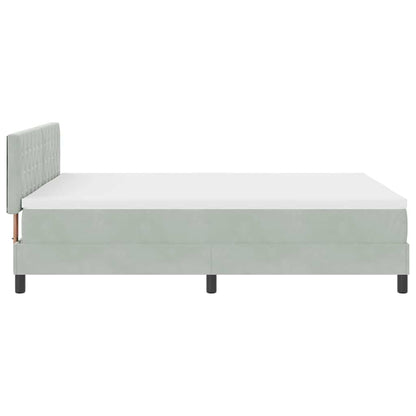 Letto a molle con materasso Grigio chiaro 140 x 190 cm Velluto