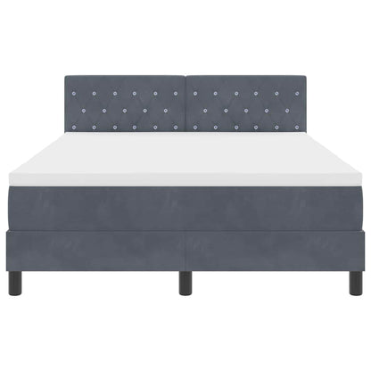 Letto a molle con materasso Grigio scuro 140 x 190 cm Velluto | homemem39