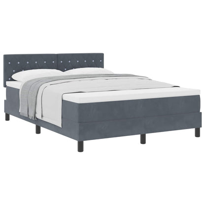 Letto a molle con materasso Grigio scuro 140 x 200 cm Velluto | homemem39