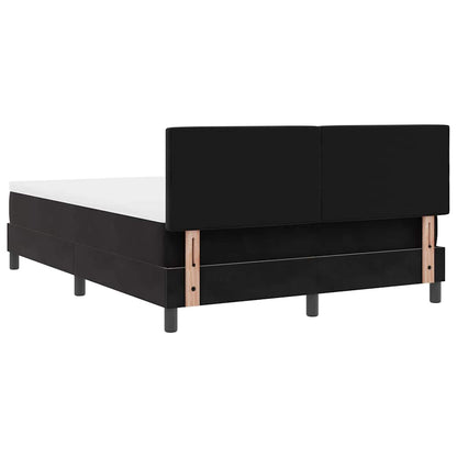 Letto a molle con materasso Nero 160 x 200 cm Velluto | homemem39