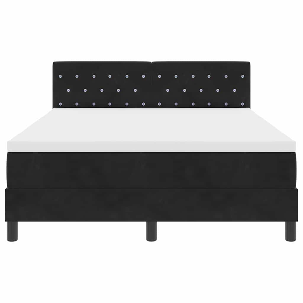 Letto a molle con materasso Nero 160 x 200 cm Velluto | homemem39