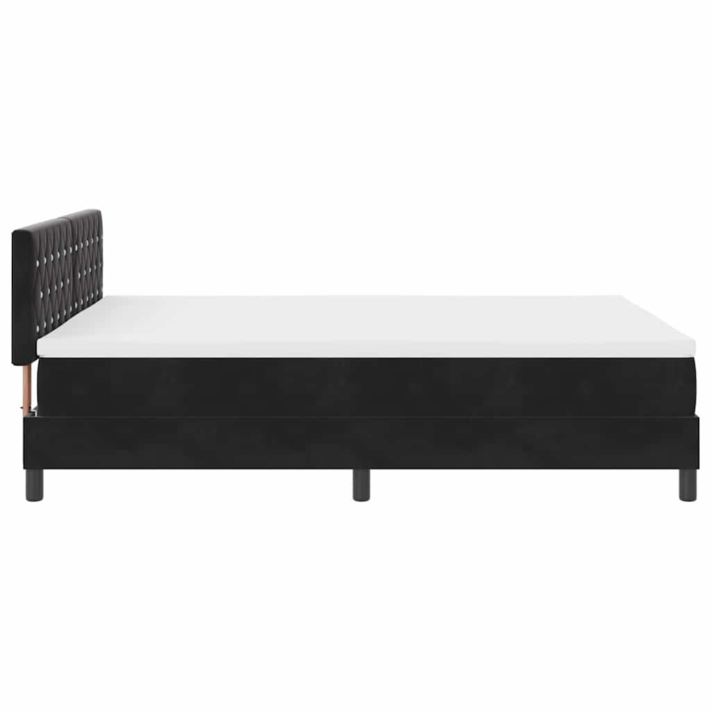 Letto a molle con materasso Nero 160 x 200 cm Velluto | homemem39